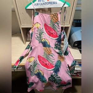 Pink Fruit Print Dress